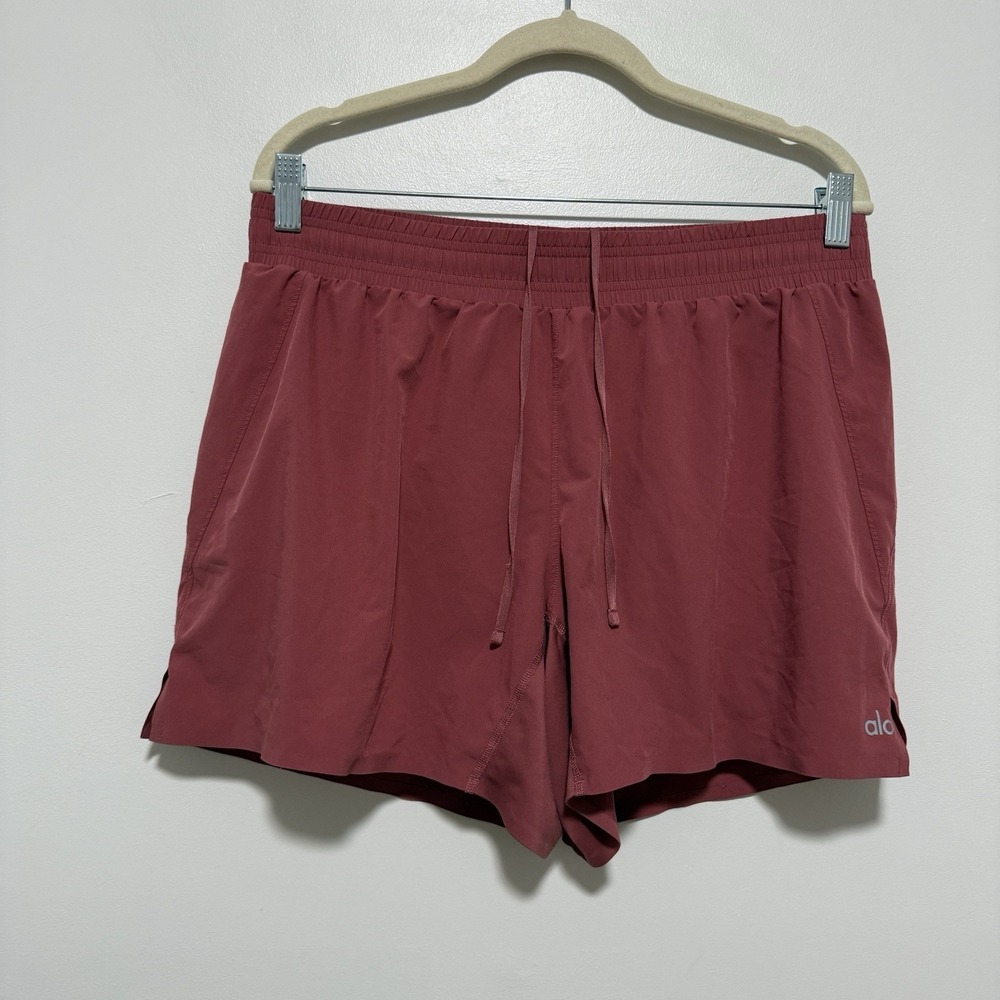 Alo Yoga Rosy Pink Lined Running Athletic Shorts Size Large